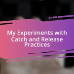 My Experiments with Catch and Release Practices